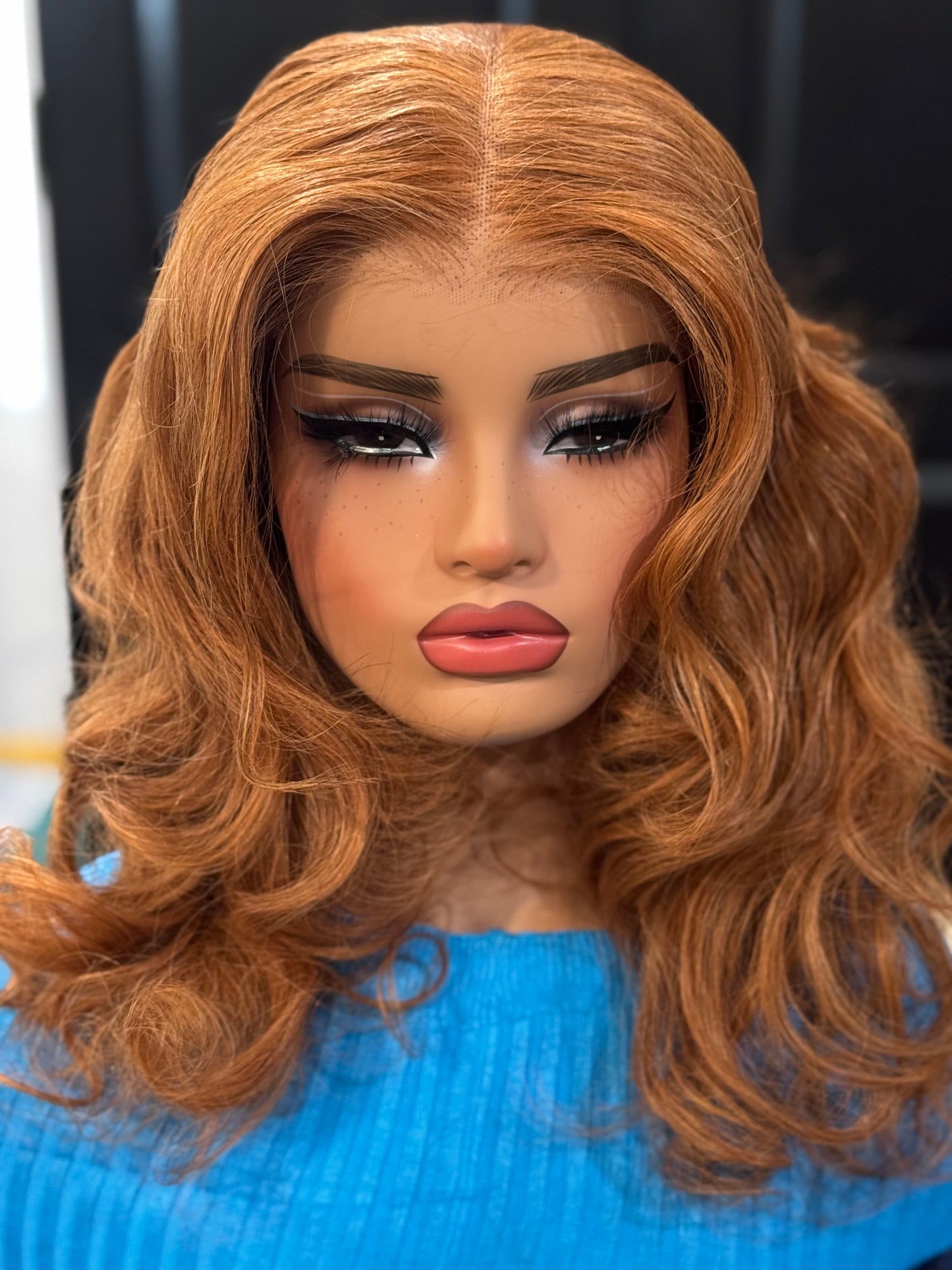 7 x 5 HD Closure Wig 20 Inch Body Wave 180% Density Color #33 Auburn