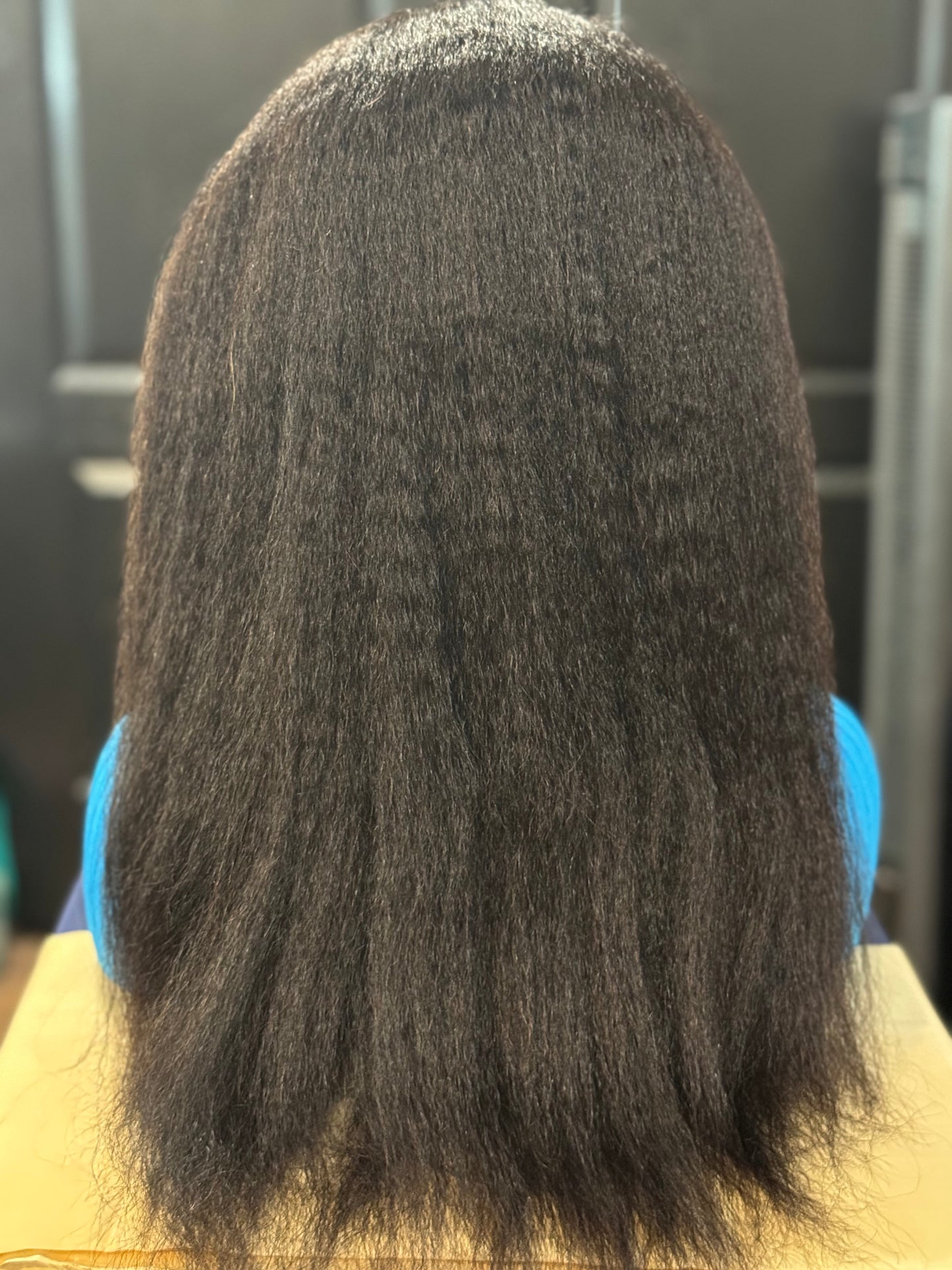 7 x 5 HD Lace Closure Wig Kinky Straight 18 Inch 180% Density
