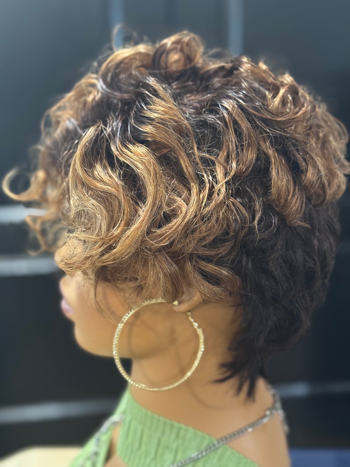 4 x 4 HD Short Lace Closure 6 inch Honey Blonde Wig Tapered Cut