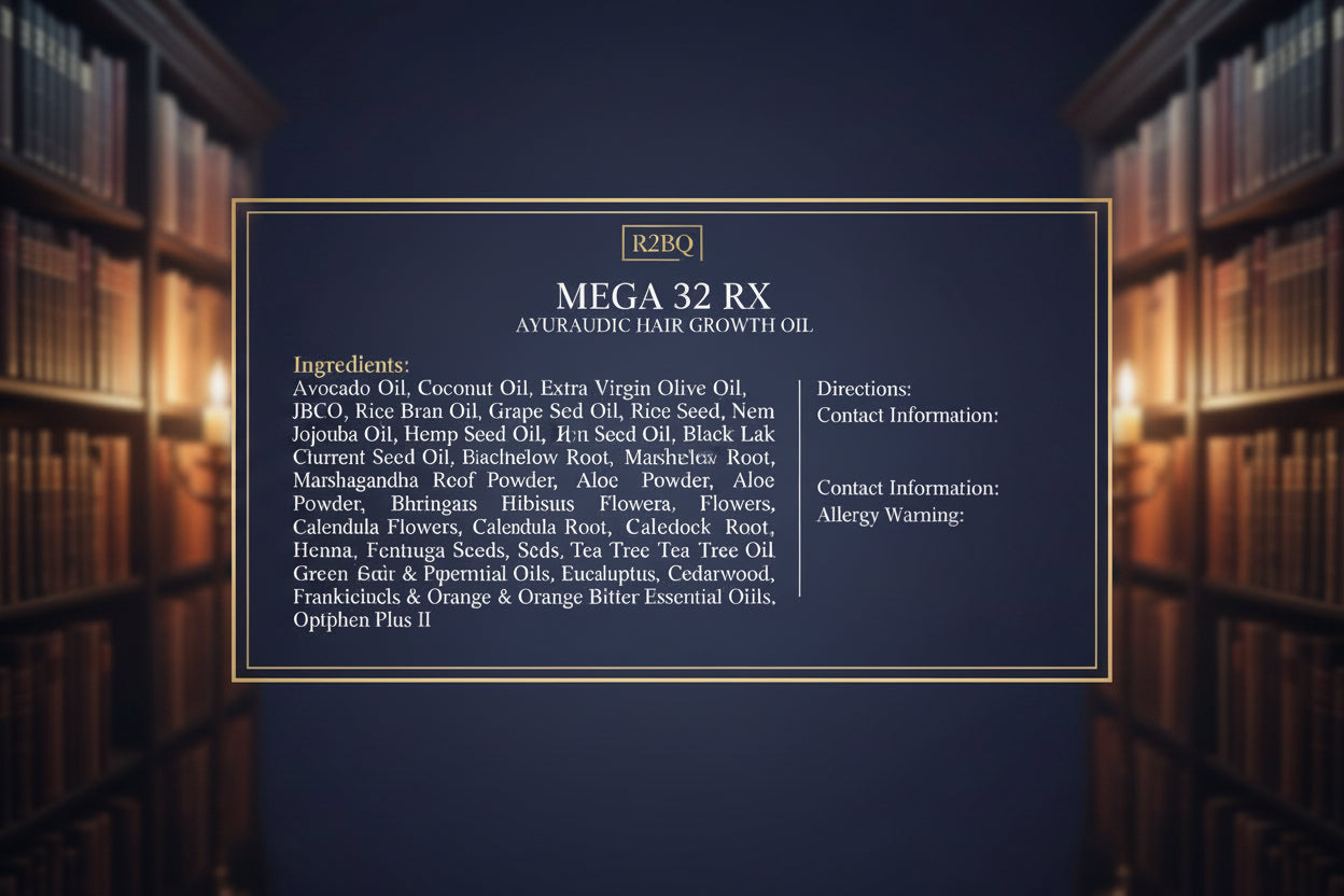 Ingredient list with library background