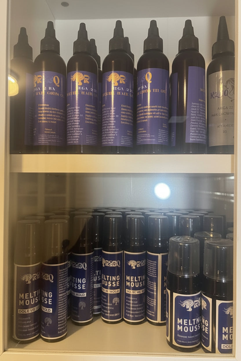 stock bottles in cabinet